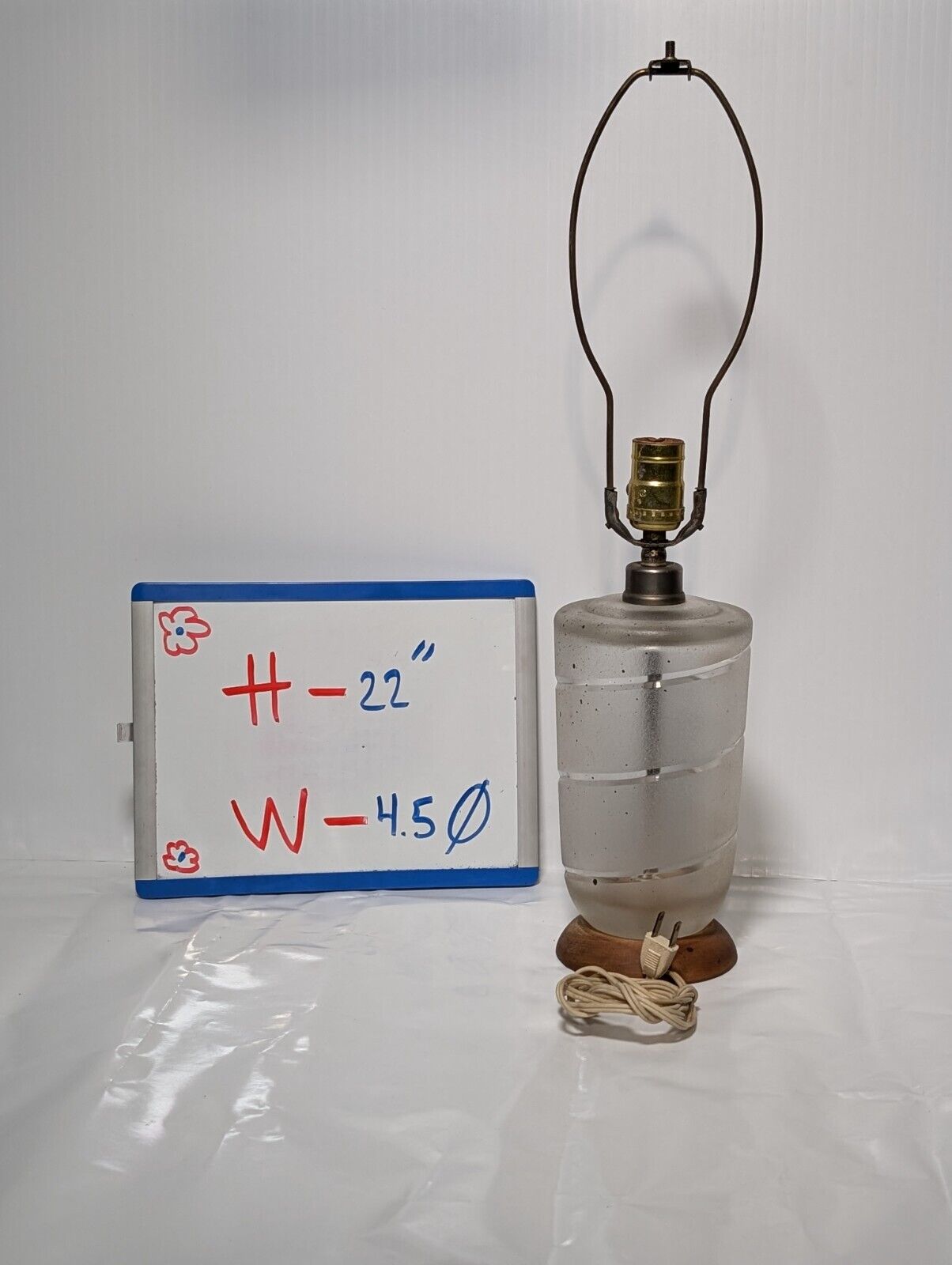 Table Lamp, 22" Tall x 4.5" Diameter at Widest Point - Does Not Include a Shade