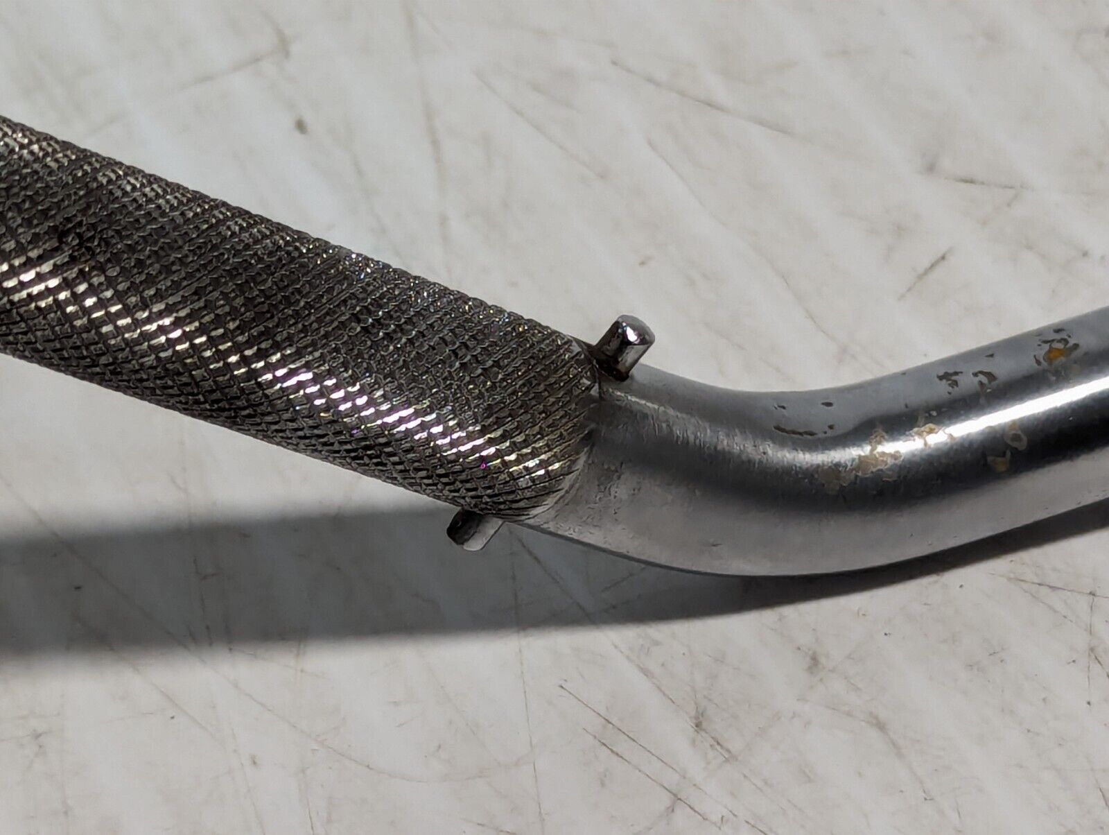 Unbranded stirrup foot rest as pictured, stainless steel, w/cross-hatched grip