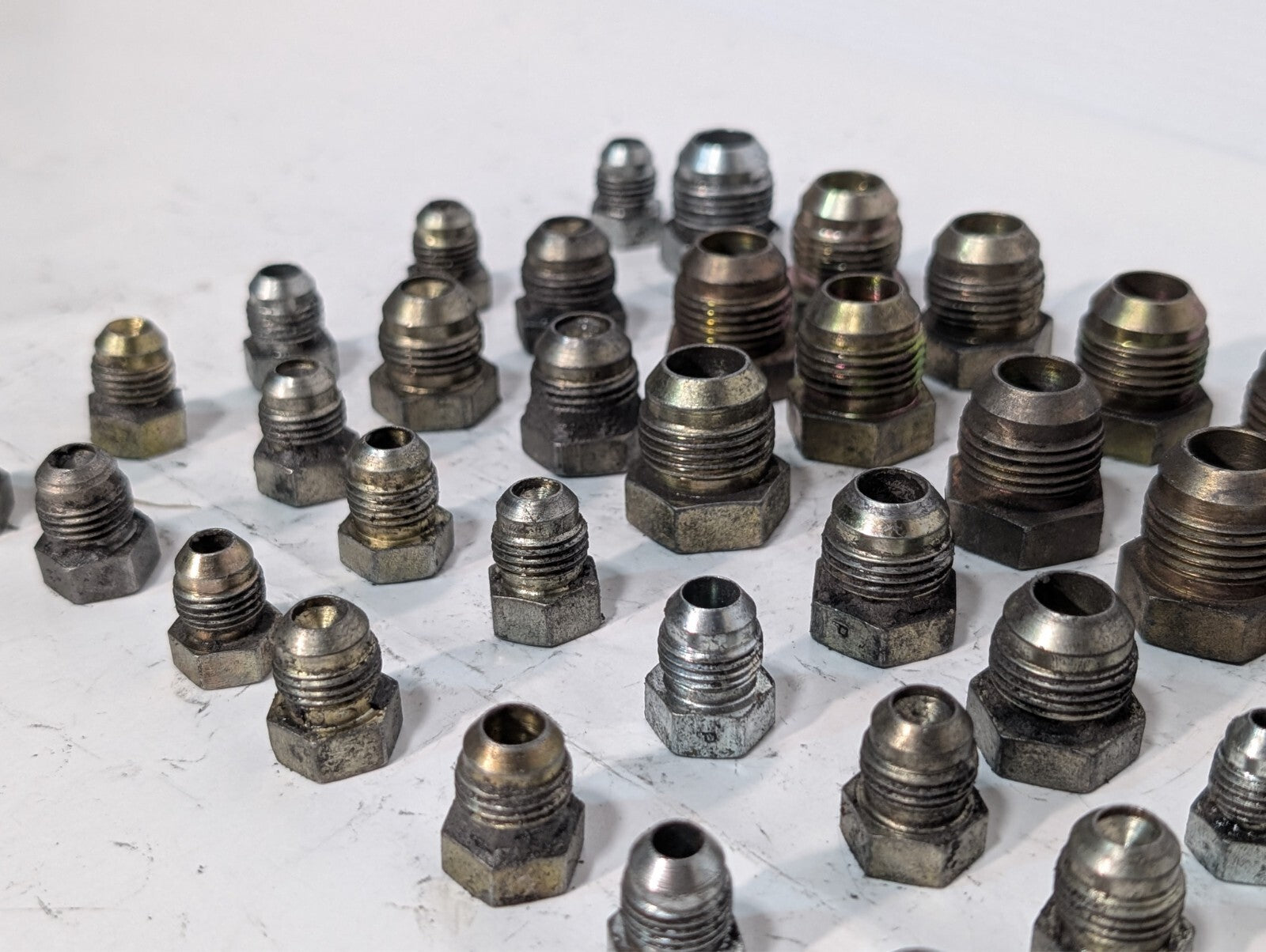 (65) Small Fitting and Adapters Steel Weld Hex Head Thread Valve
