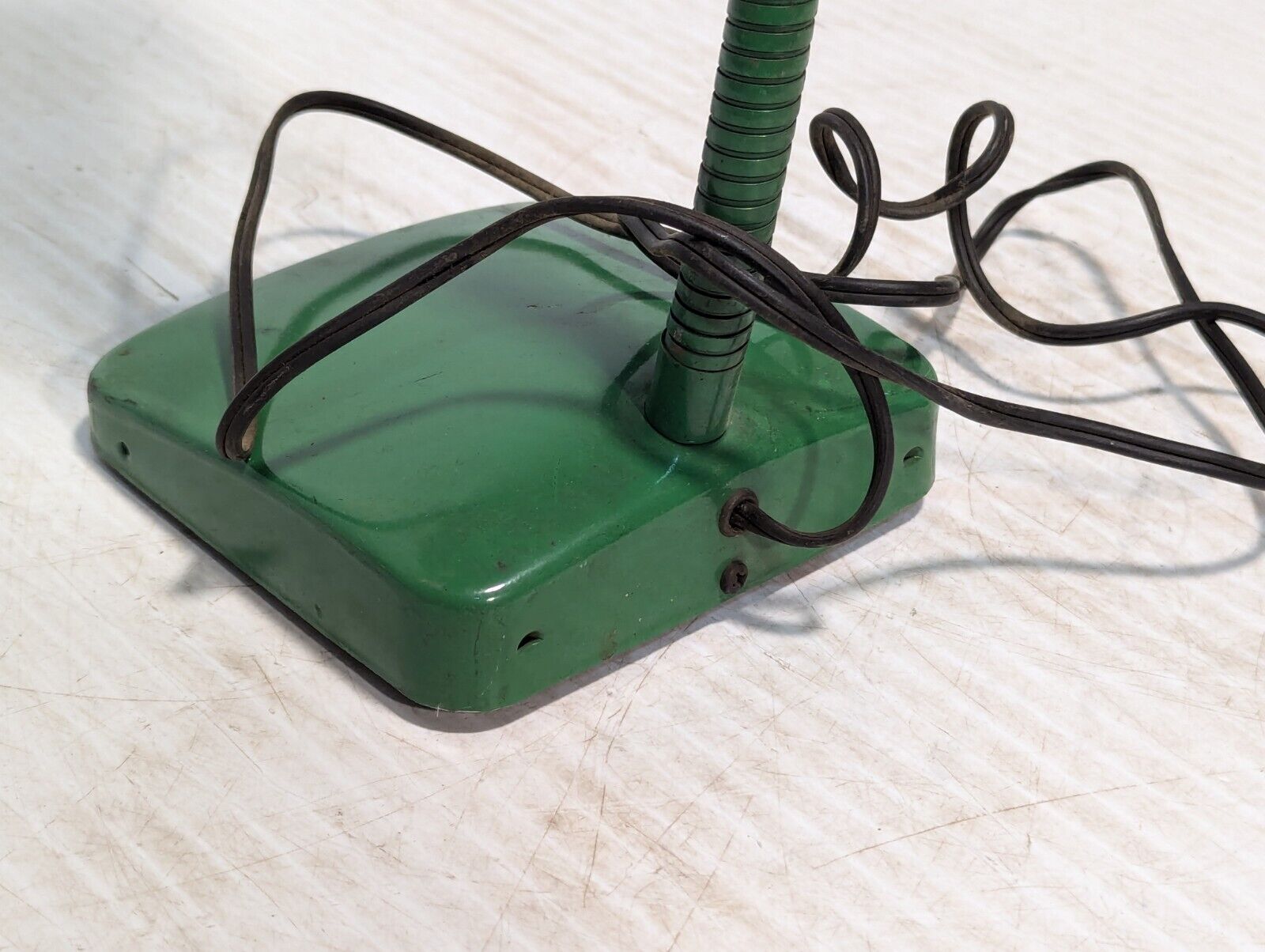 Vintage /DESK TABLE/ Gooseneck Lamp Metal Base, Glacial Green - Free Shipping