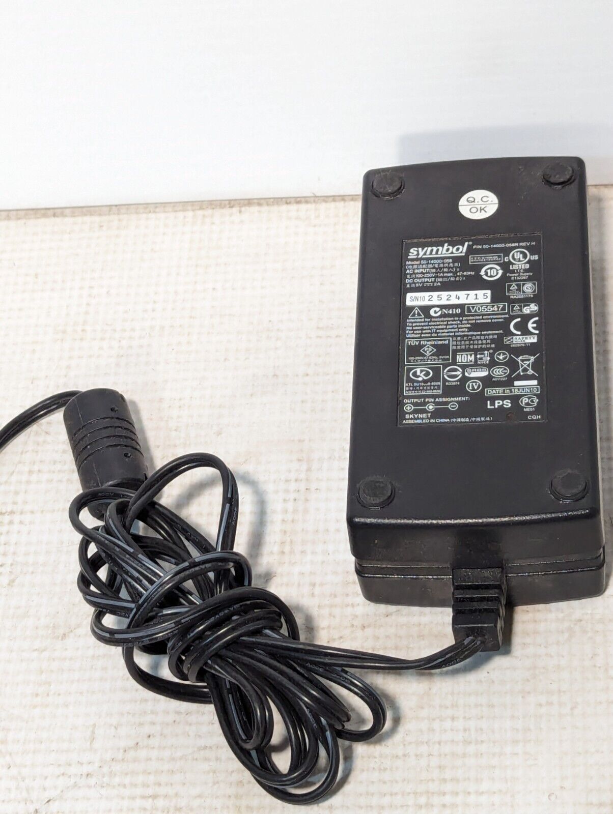 Symbol 50-14000-058 AC/DC Adaptor 50-14000-058R REV H - Free Shipping