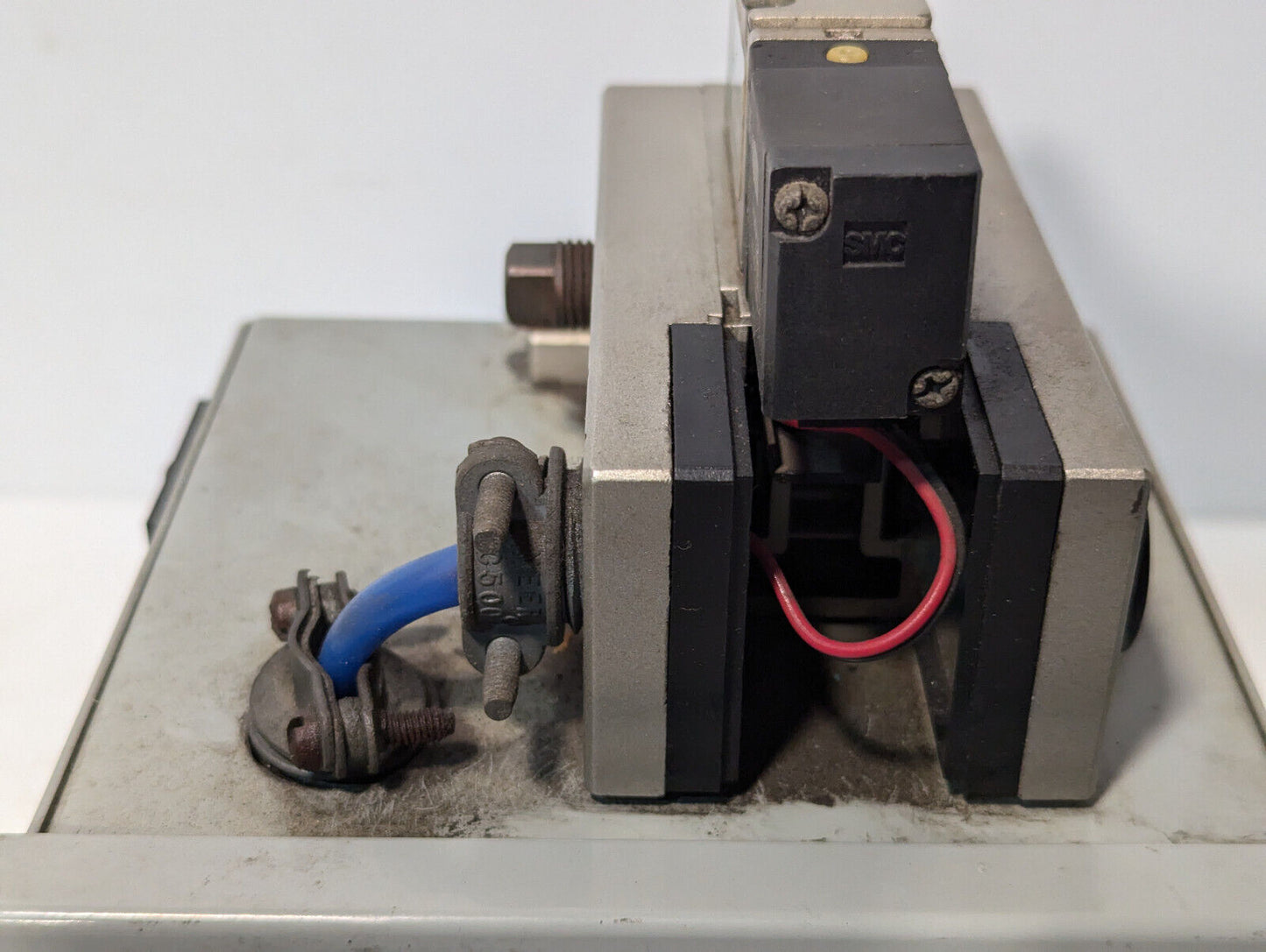 SMC NVSP4116-0009D Pneumatic Solenoid Valve w/ Pulse Counter, Box, Parts, Used