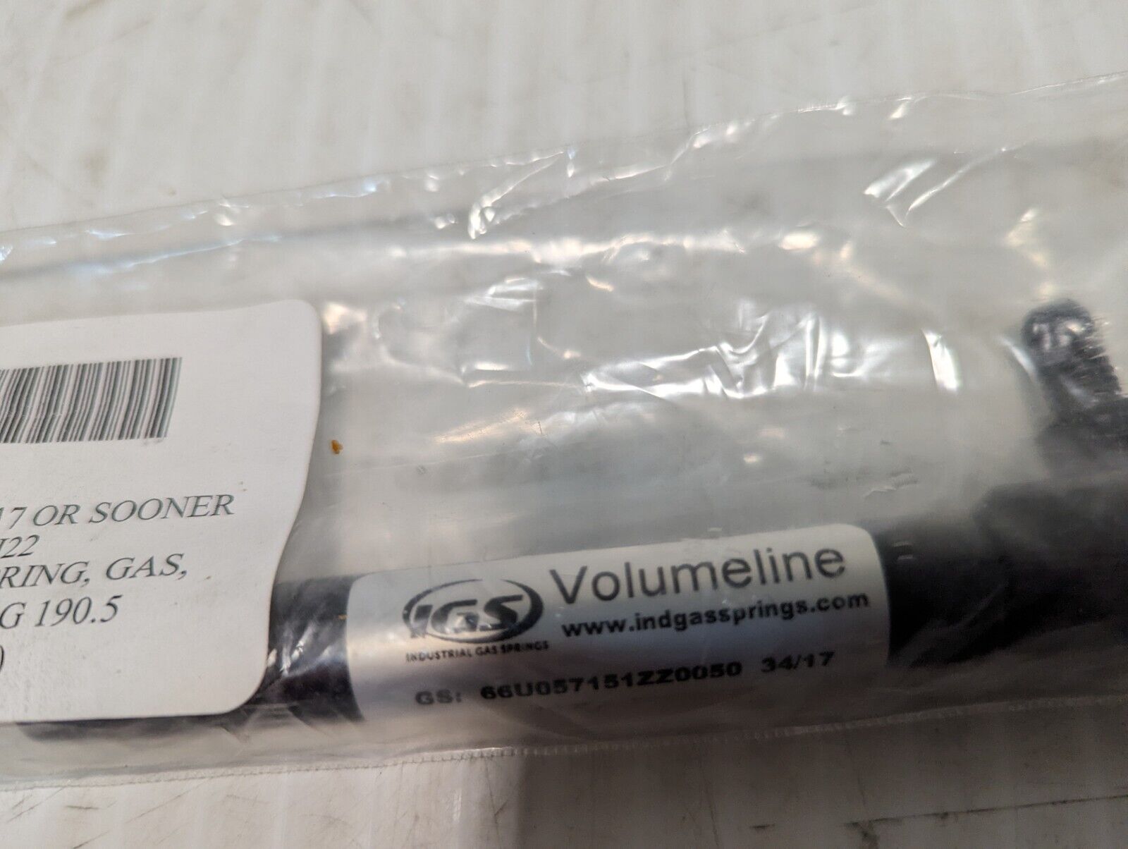 IGS 66U057151ZZ0050 Volumeline Gas Spring, 10 Lbs Force - Free Shipping