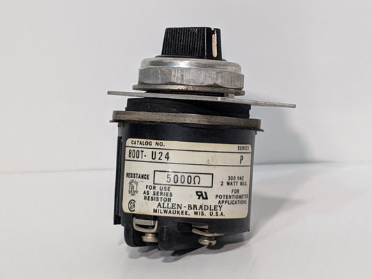 Allen Bradley 800T-U24 Series P Potentiometer 5000 OHMS 2W Max 300 VAC AB