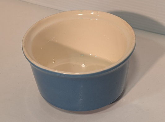 Vintage Cerulean Blue Ceramic Sugar Bowl 4 1/2" Diameter 2 3/4" Height