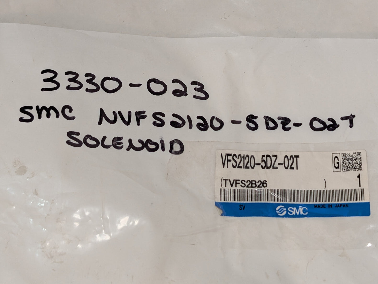 SMC VFS2120-5DZ-02T Solenoid Valve, TVFS2B26, 21-26VDC, VFS2000 Series