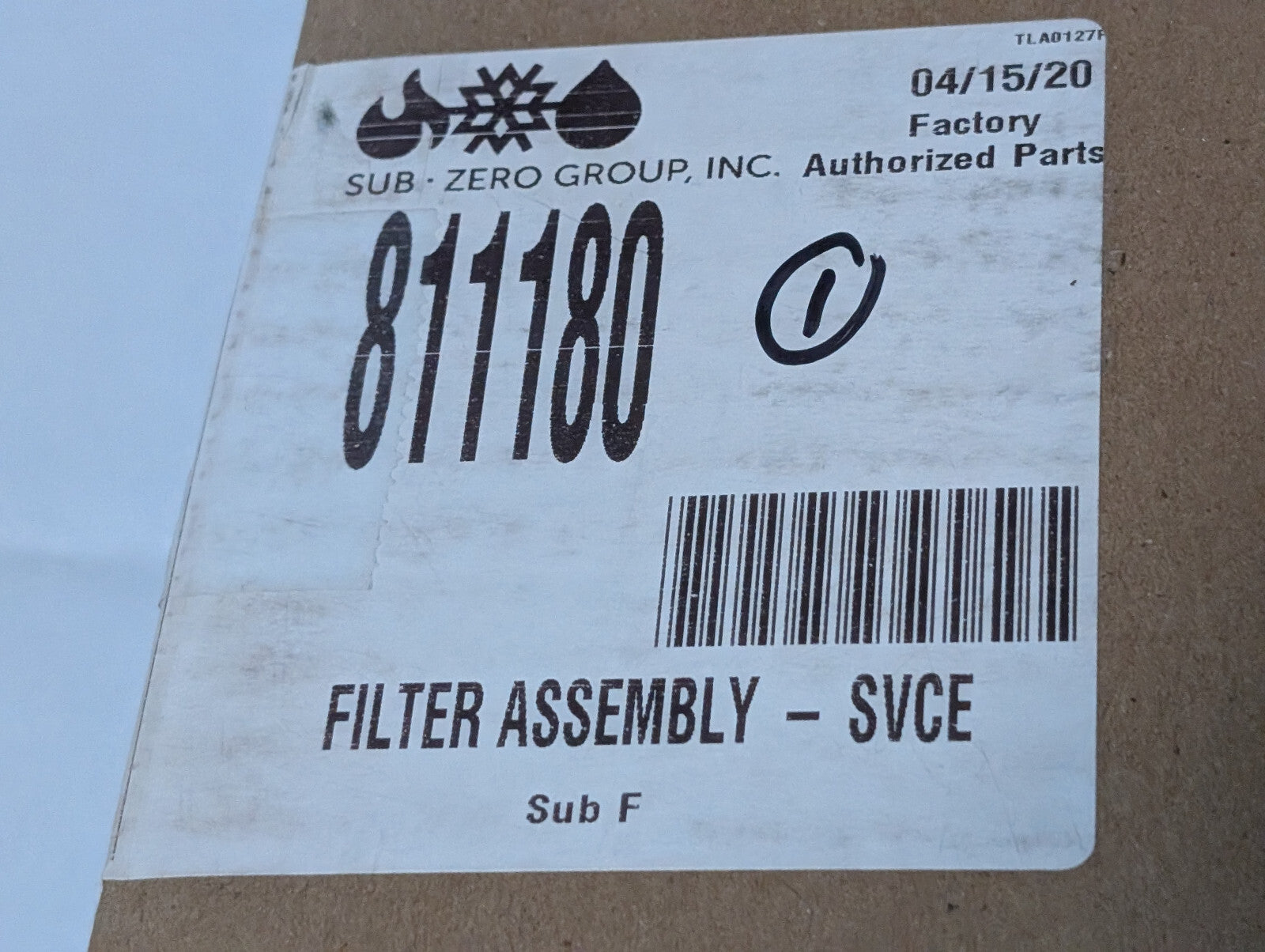 Sub-Zero Group 811180 Push-In Water Filter Assembly SVCE Sub F, Fiber Optic
