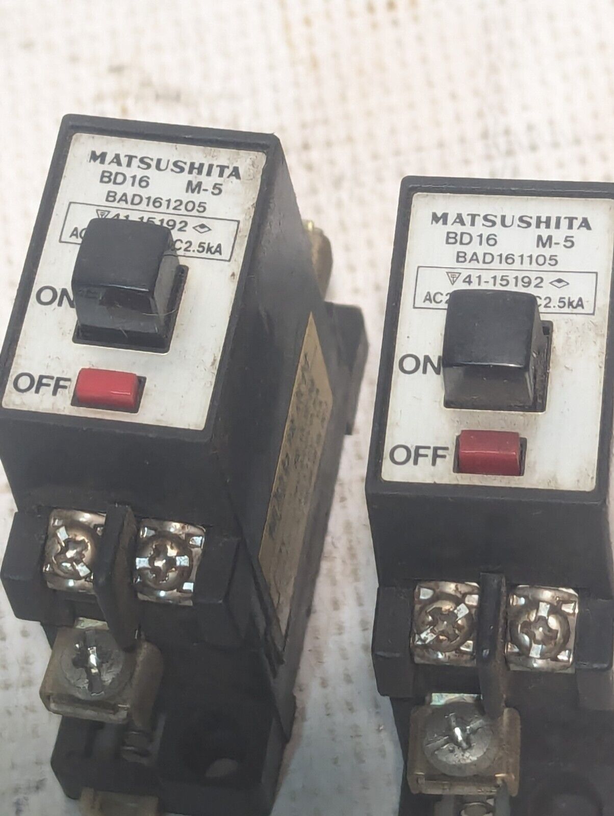 Lot of 2 Matsushita BD16 M-5 BAD161205 Circuit Breaker - Free Shipping