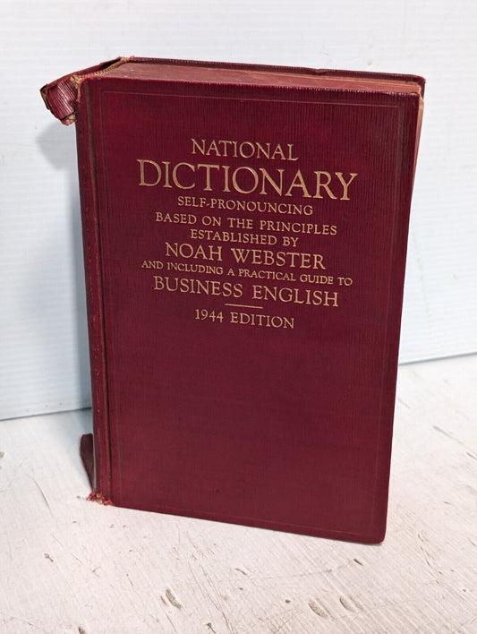 Vintage 1944 Webster National Dictionary of Business English - Free Shipping