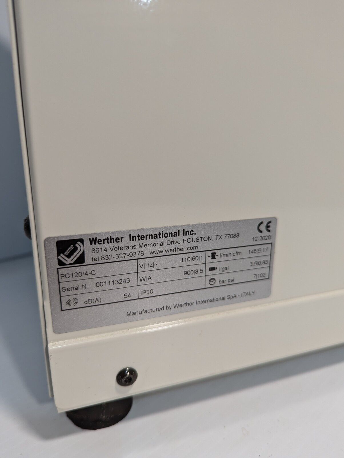 Werther International PC120/4-C Oilless Air Compressor - Free Shipping