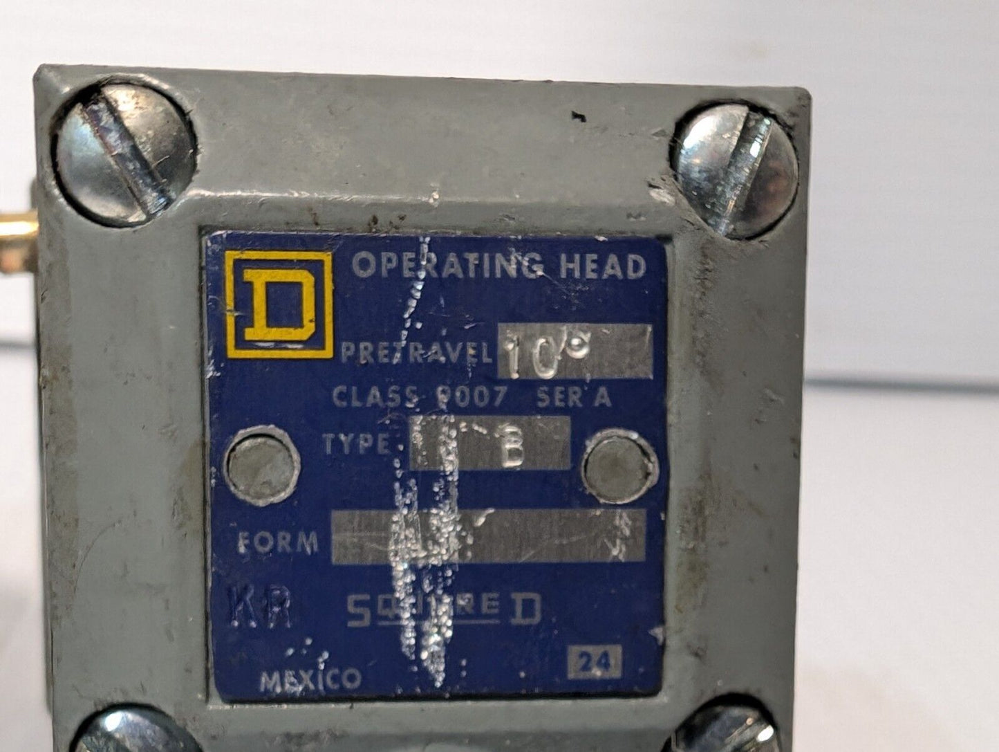 Square D, Class 9007, Ser A. Operating Head Limit Switch, 10 deg