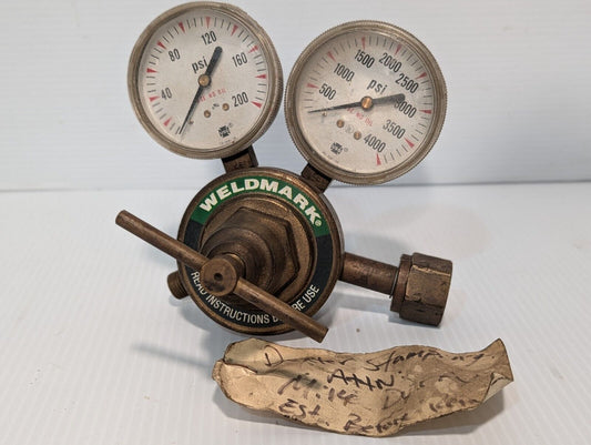 Weldmark 350-125-540-06 3000PSI Oxygen Gas Regulator -Free Shipping-