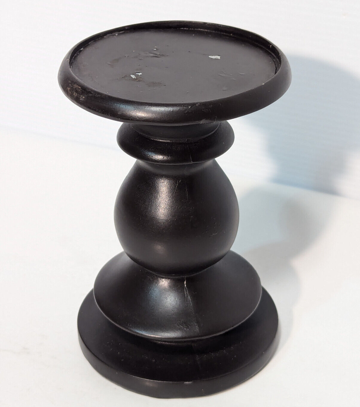 Unique Vintage Mid-Century Wooden Chalice Bowl Wood Stand Pedestal, Red Interior