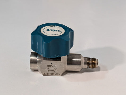 Airgas Diaphragm Valve Brass 3500 PSI 2 WAY