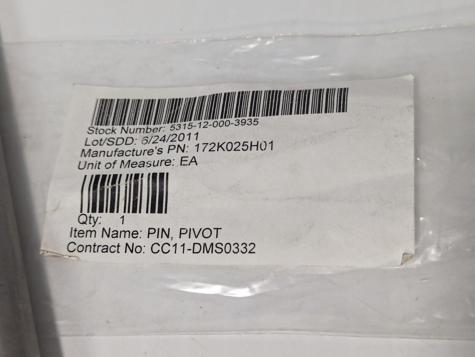 5315-12-000-3935 172K025H01 Pivot Pin - Free Shipping