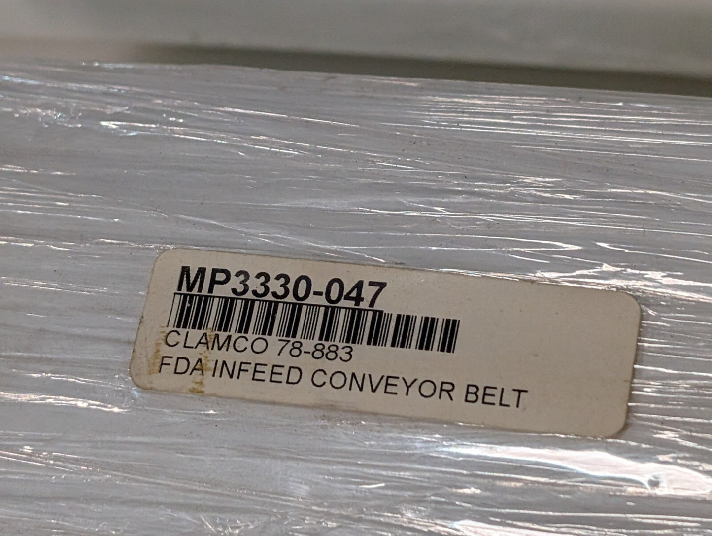 (4) Conveyor Replacement Belts Incl. Clamco 78-883 FDA Infeed, Also MP3330 3330
