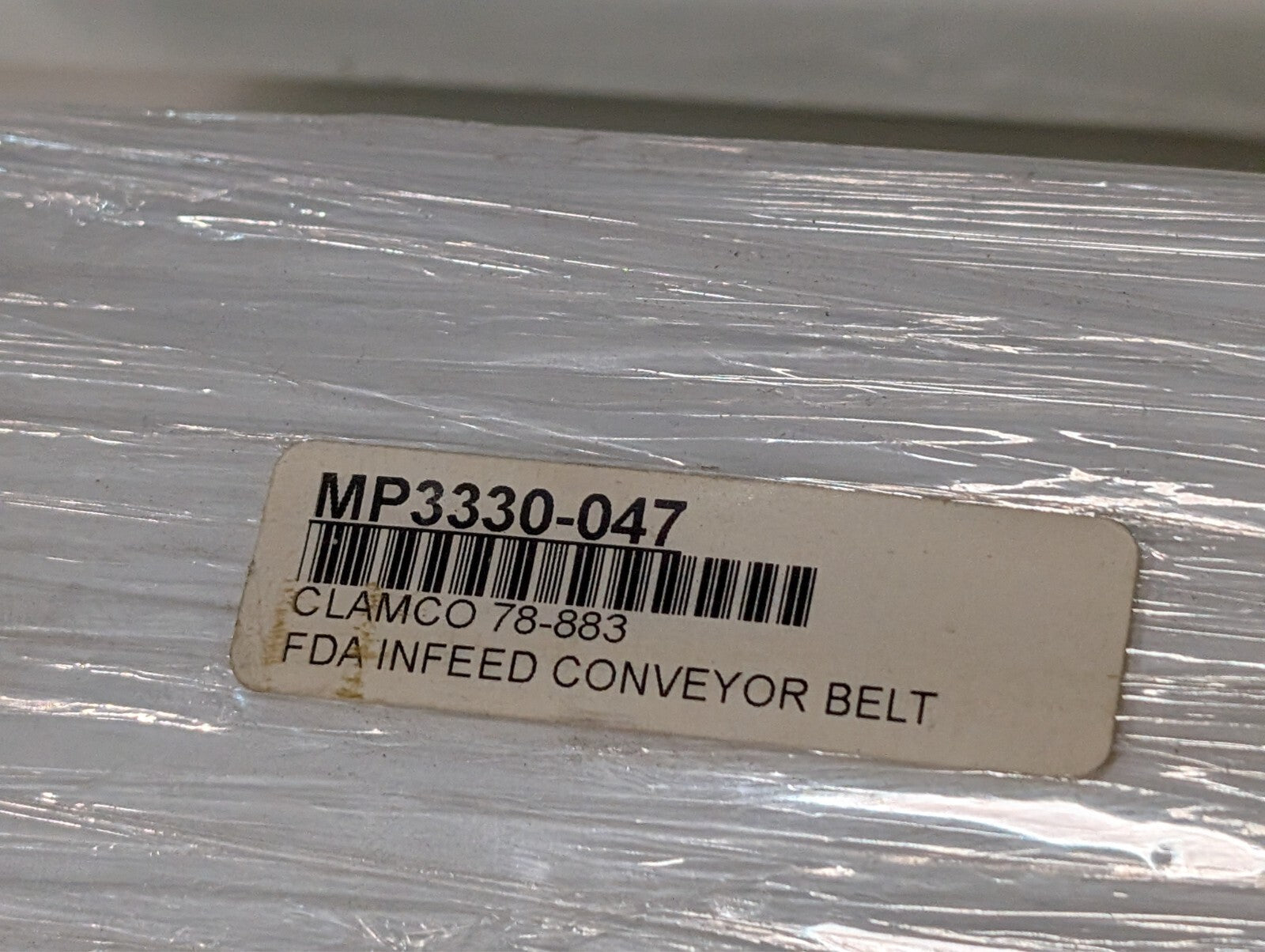 (4) Conveyor Replacement Belts Incl. Clamco 78-883 FDA Infeed, Also MP3330 3330