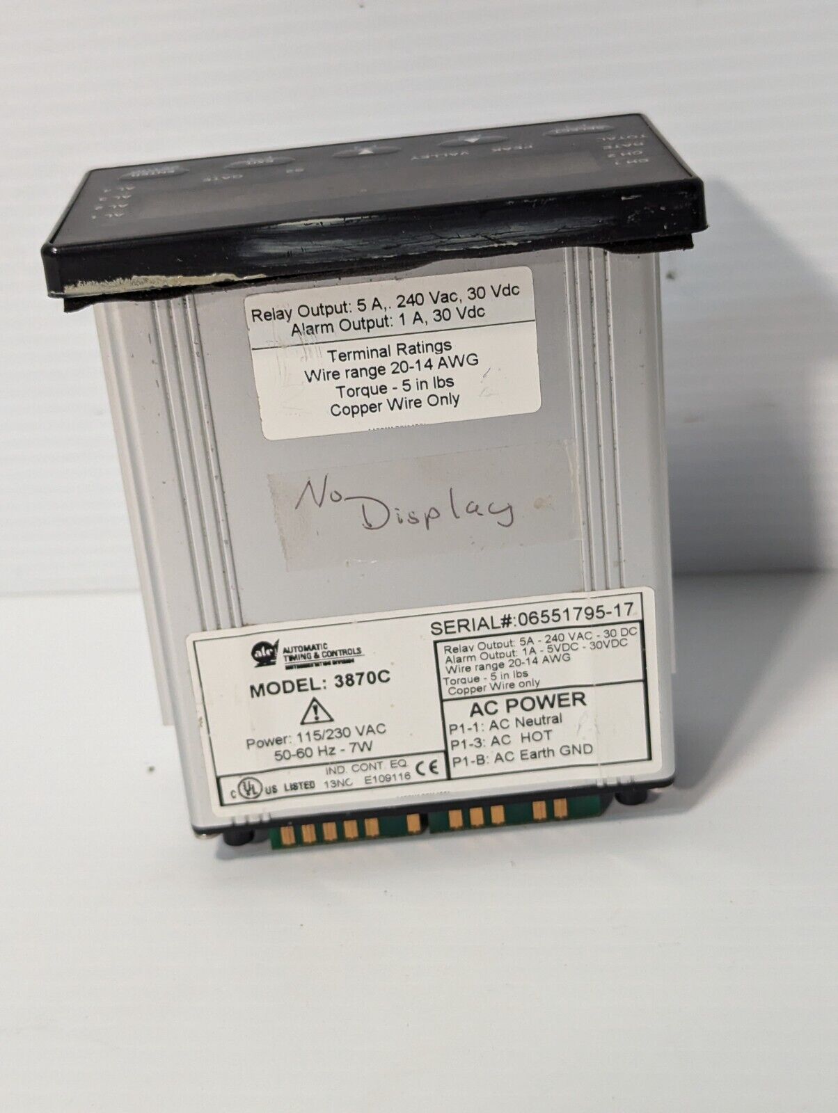 Automatic Timing & Controls 3870C Single and Dual Channel Panel Meter  **PARTS**