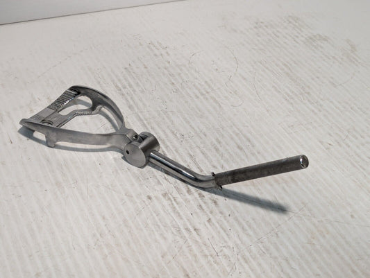 Unbranded stirrup foot rest as pictured, stainless steel, w/cross-hatched grip