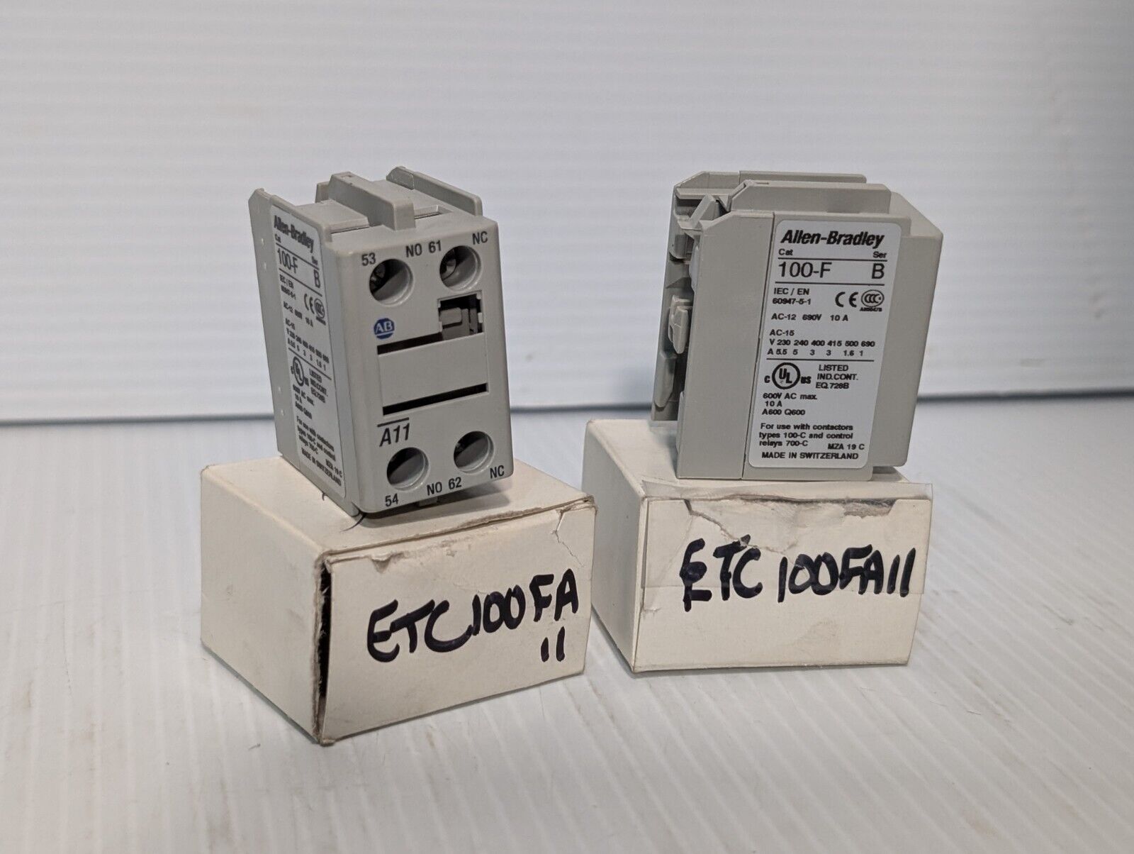 Allen Bradley 100-F Ser. B, Auxiliary Contact, Contact Block, AC-12 690V 10A