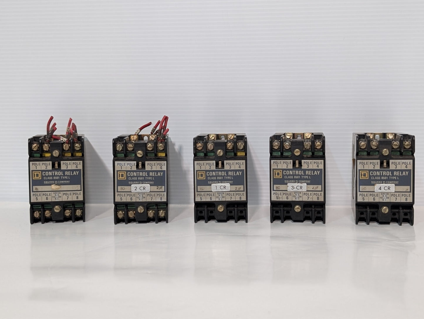 (5) Square D 8501 L0-40 Control Relay 120V Coil LO-40