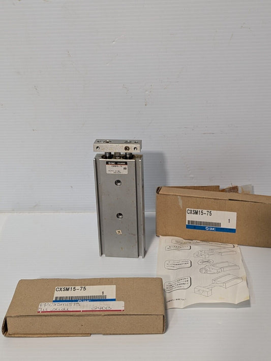 SMC CXSM15-75 Pneumatic Guided Cylinder, Dual Rod, 0.7MPa - Free Shipping