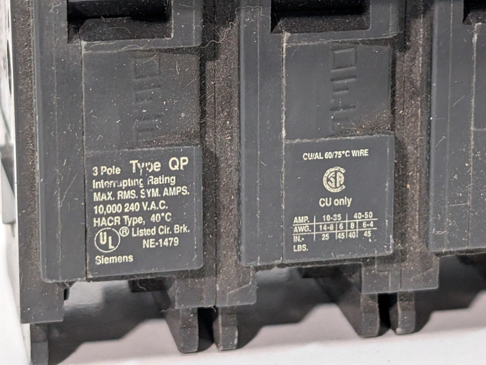 (8) 3-Pole Circuit Breakers, Assorted Amperages and Brands, See Photos