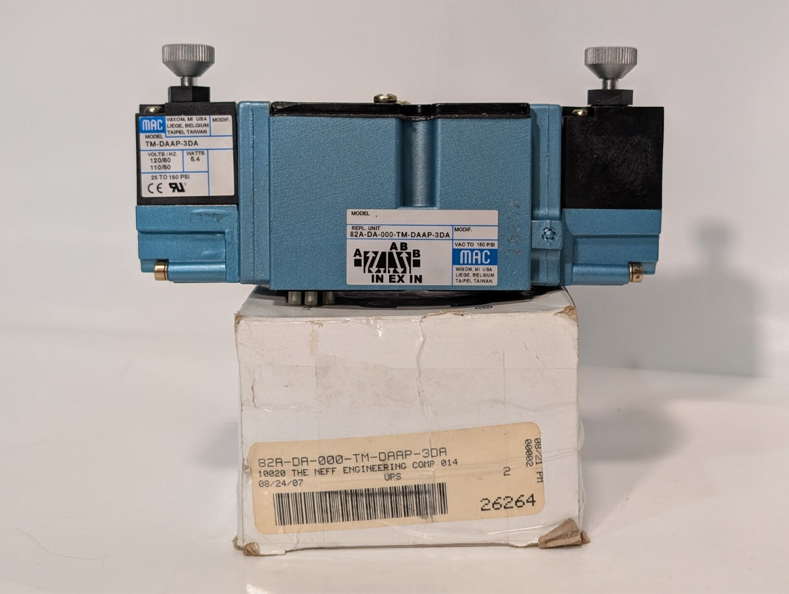 (1) New MAC 82A-DA-000-TM-DAAP-3DA Solenoid Valve
