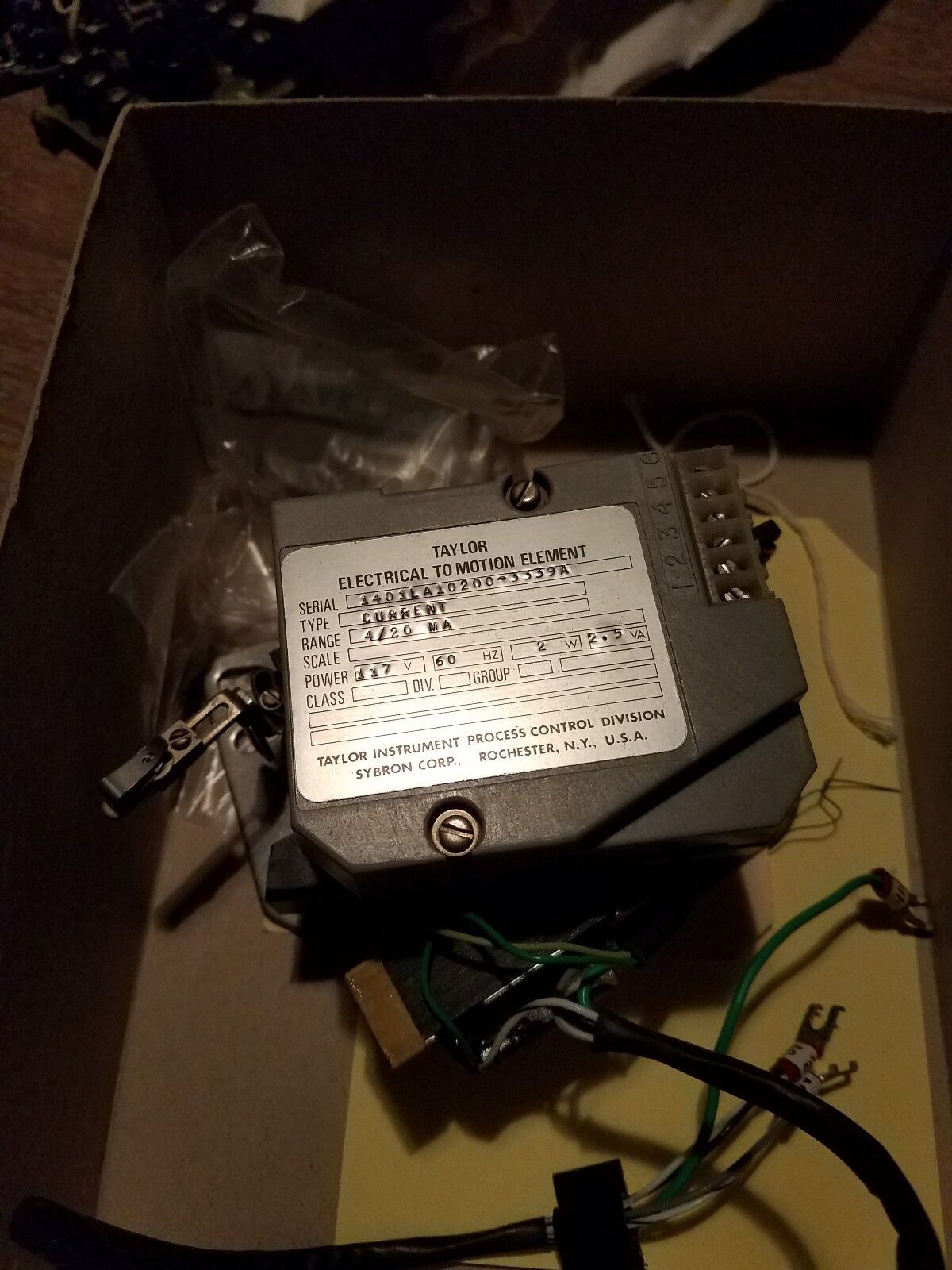 Taylor electrical to motion element, 1401LA10200-3339A, 117V, 60 Hz, 2W, 2.5VA