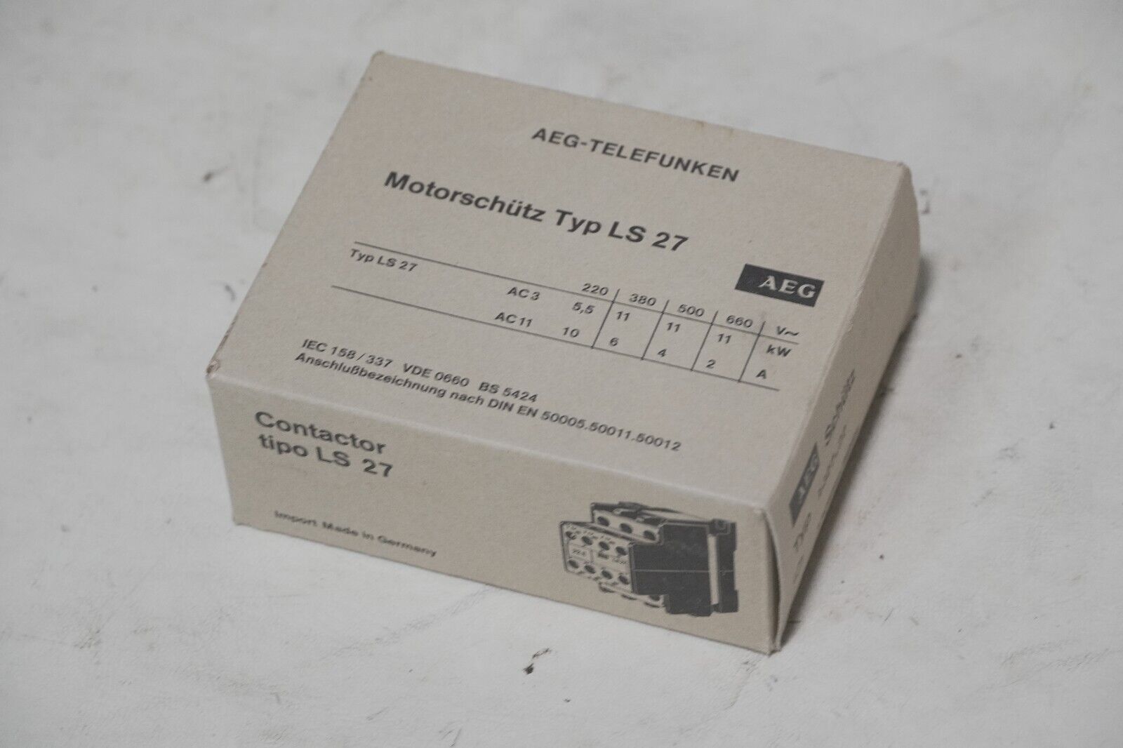 AEG Type LS 27 3-Pole Contactor, 600VAC 40A, LS27.22, LS27