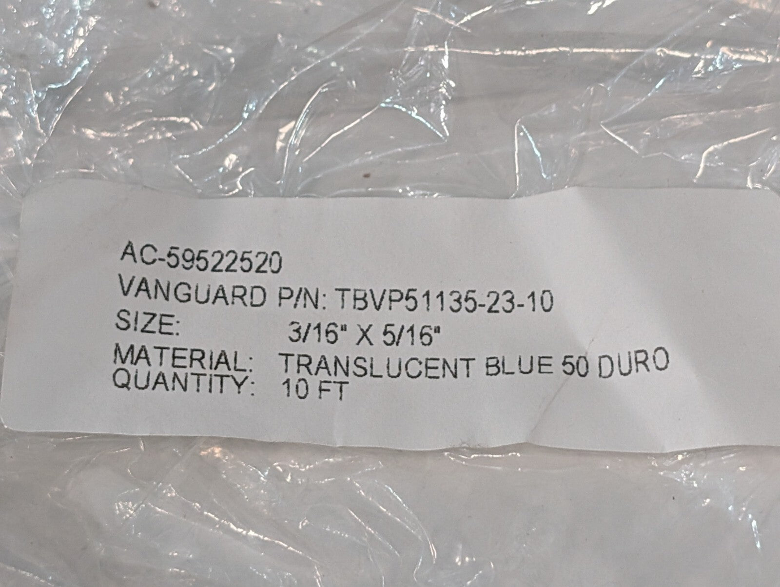 Vanguard TBVP51135-23-10 Blue 50 Duro Medical Tubing AC-59522529 TBVP51135-10
