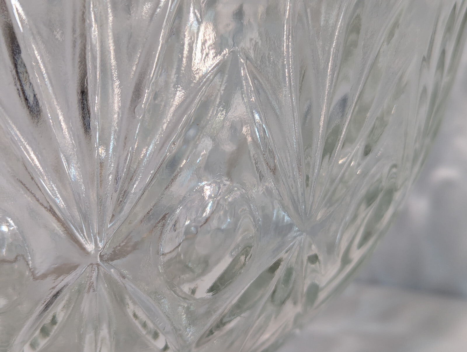 Vintage 14 Piece Crystal Clear Glass Star Scallop Party Punch Bowl Ladel Cup Set