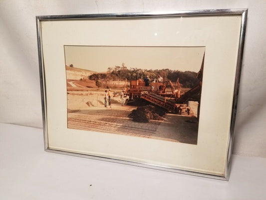 Vintage construction photos in frame 16.375"x12.375"