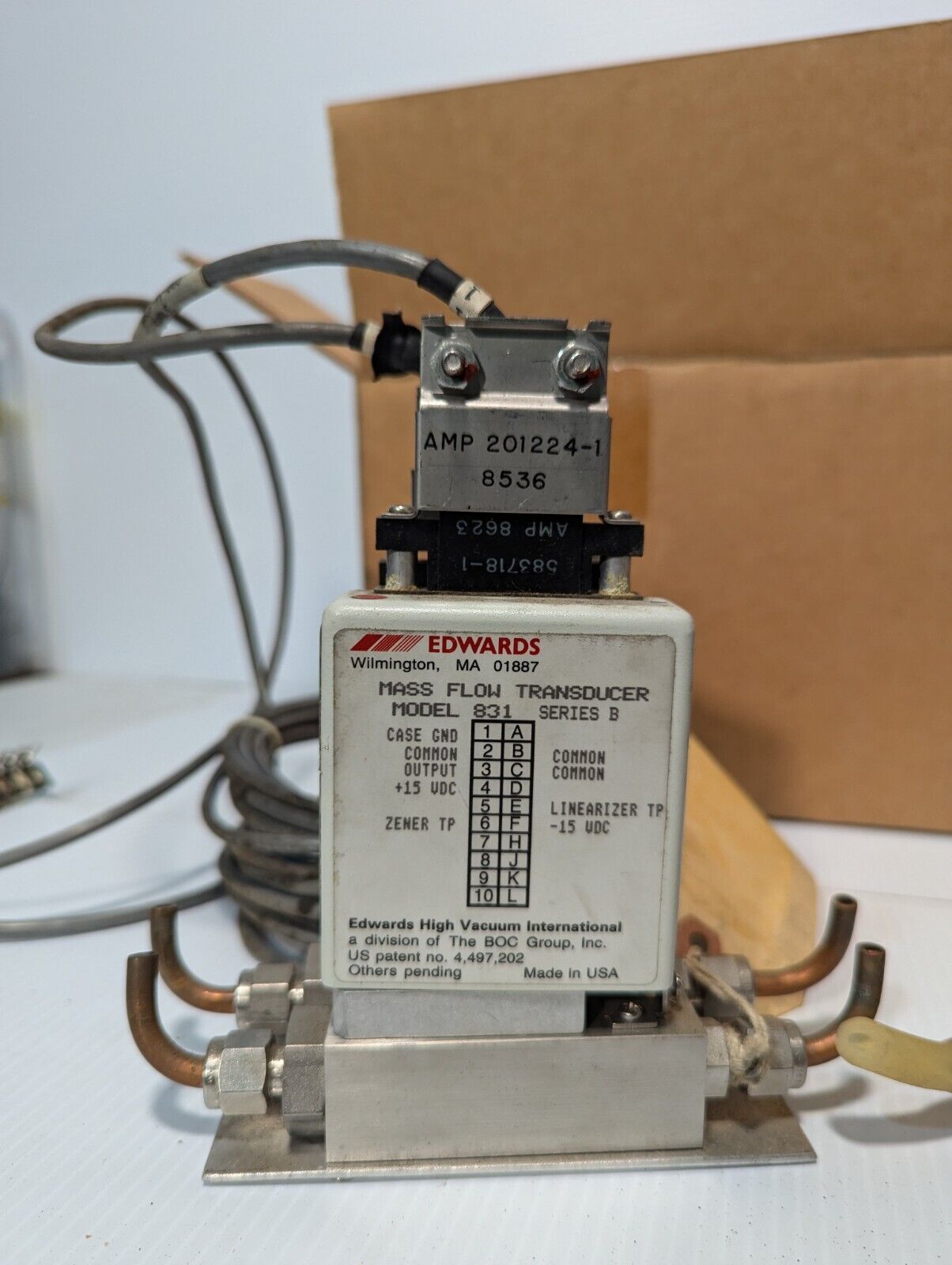 Edwards 831 Mass Flow Transducer, in set of two units: 5 SLM and 10 SCCM range