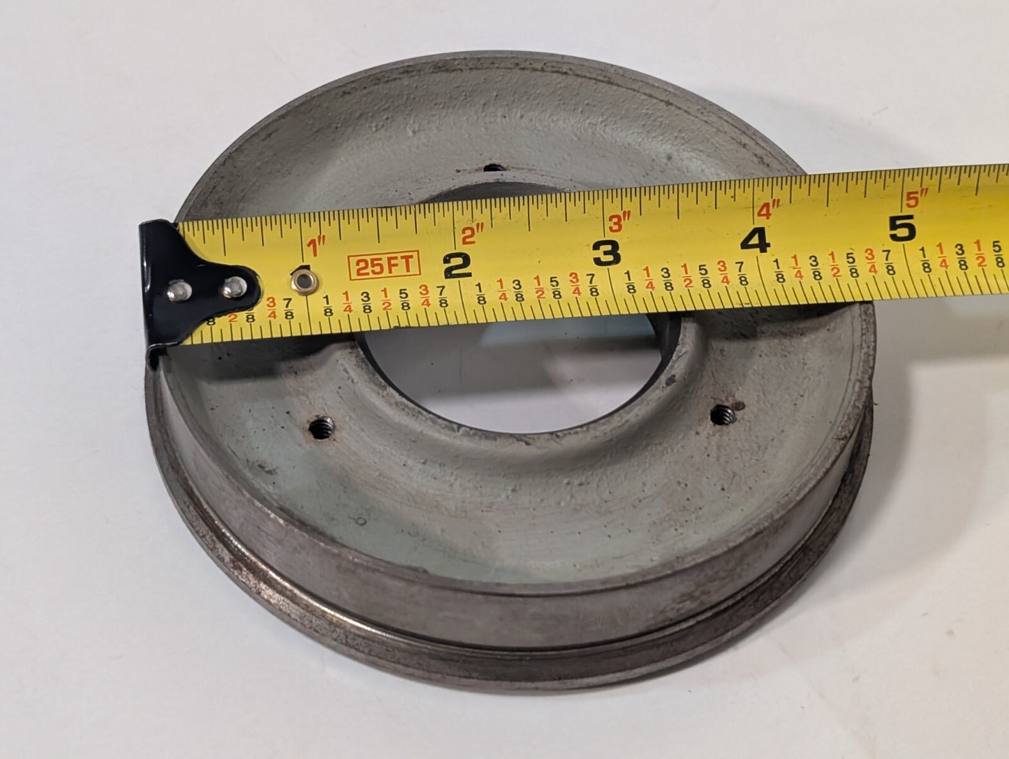 Unbranded 173334 Steel Pulley with 3 Threaded Bolt Holes, 5" OD