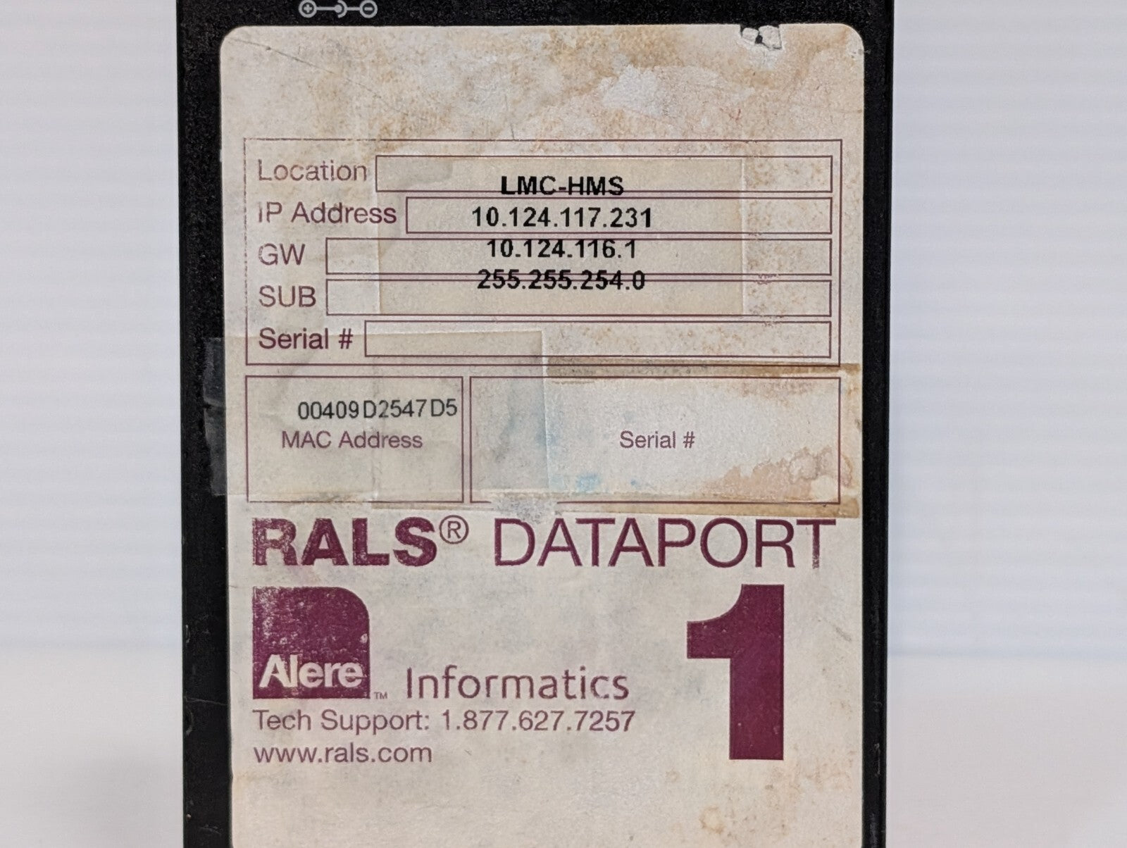 Abbott RALS Dataport1 POCT Device Server, Ethernet, Power Adapter, Peripherals