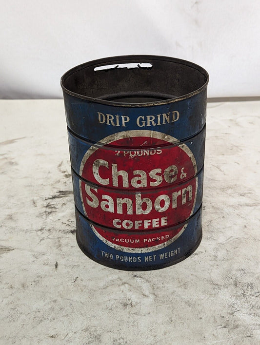 Vintage Chase & Sanborn coffee, 2lb can, drip grind, cut as pictured