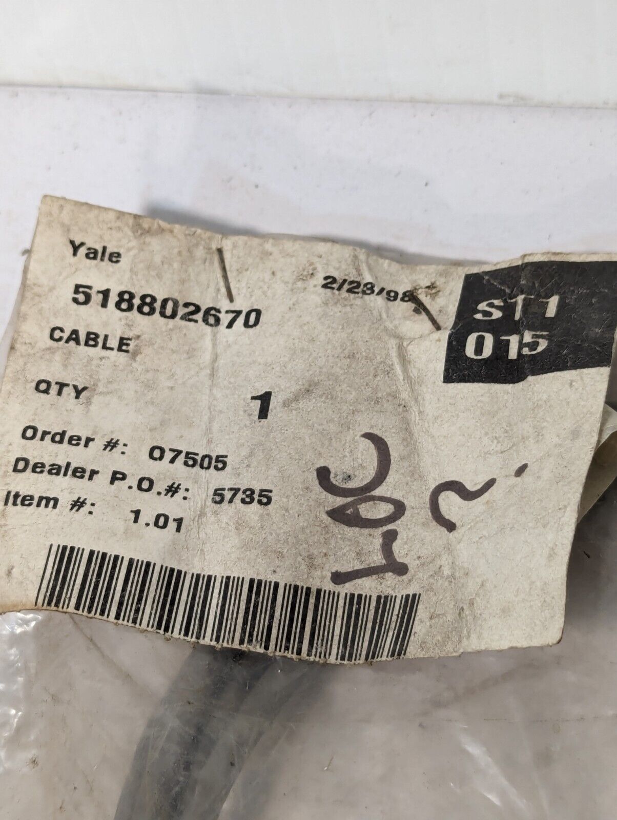 Yale 518802670 Forklift Sentry Cable - Free Shipping