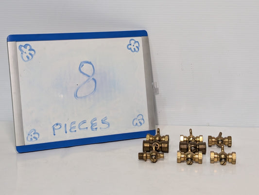 (8) Assorted Brass Petcock Air Cock with T Handle
