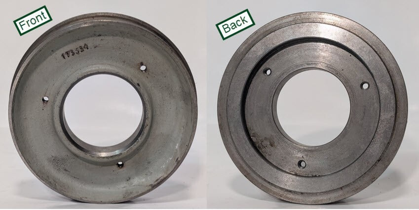 Unbranded 173334 Steel Pulley with 3 Threaded Bolt Holes, 5" OD
