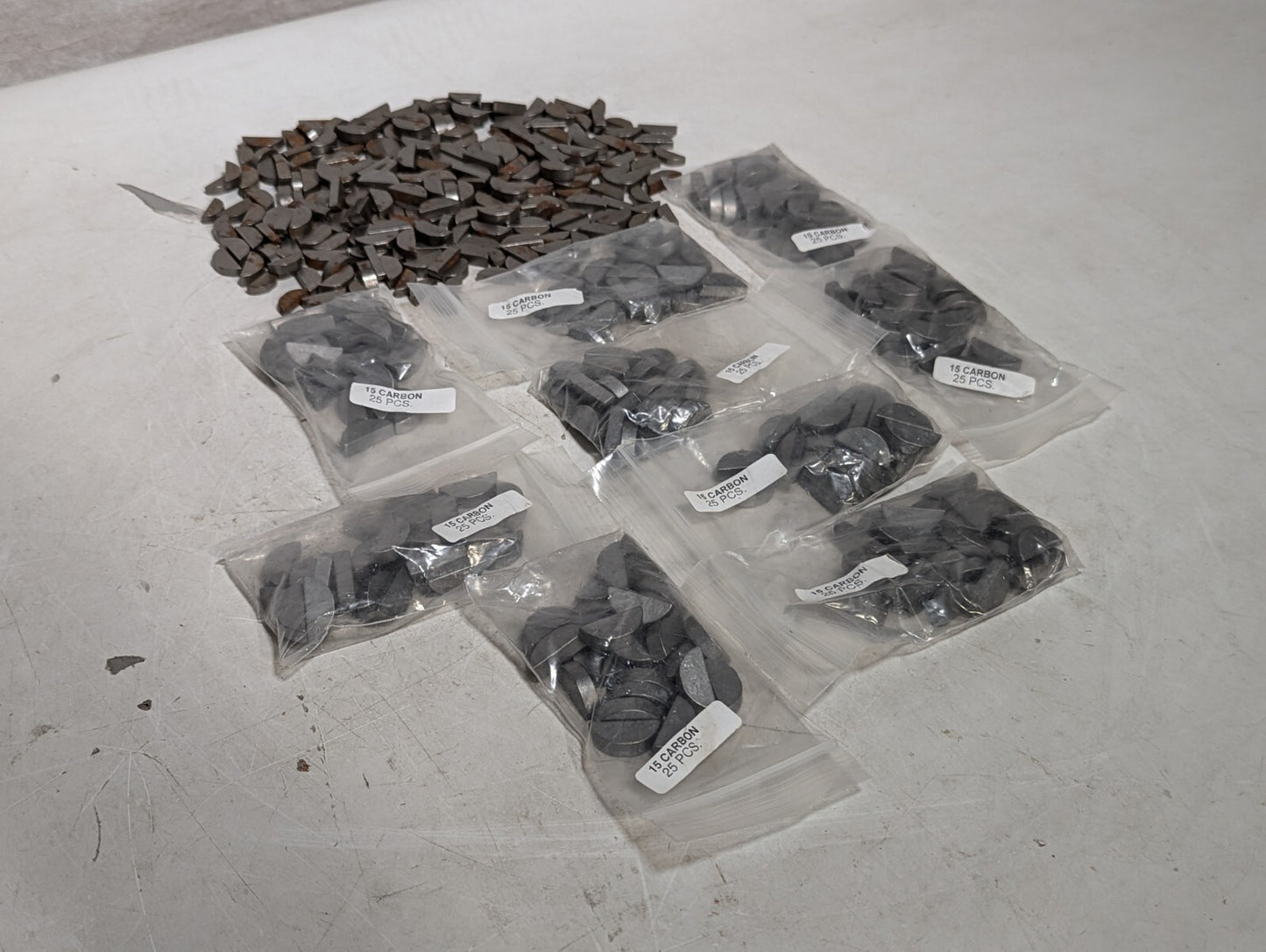 ~450 Carbon 15 Woodruff Keys, 225 new approx. 225 used