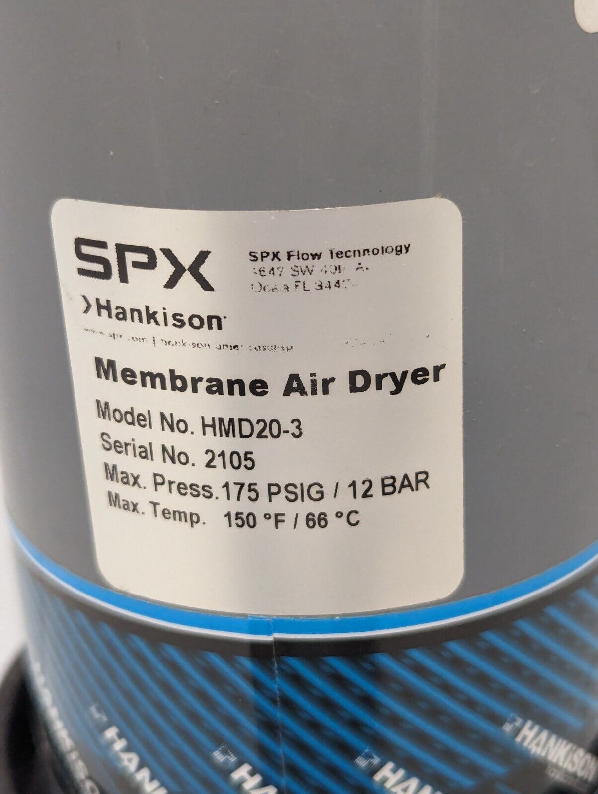 SPX HMD20-3 Membrane Air Dryer - Free Shipping