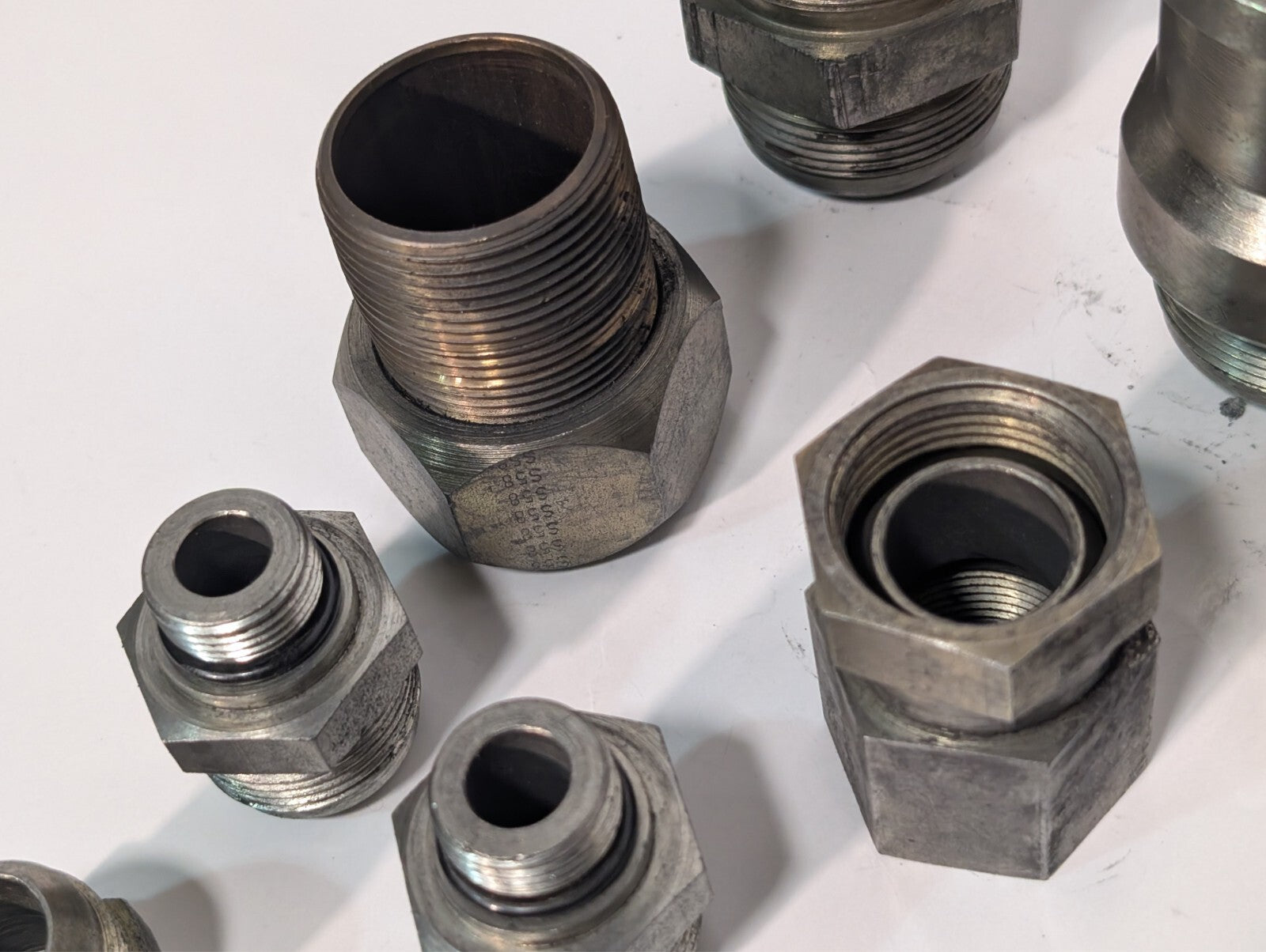 (23) High Pressure Adaptor Fittings Reducers Hex Heads for Hydraulic Press