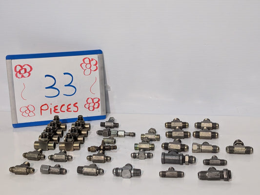 (33) Swivel Nut, Steel Flare, Compression Tee Branch Fittings