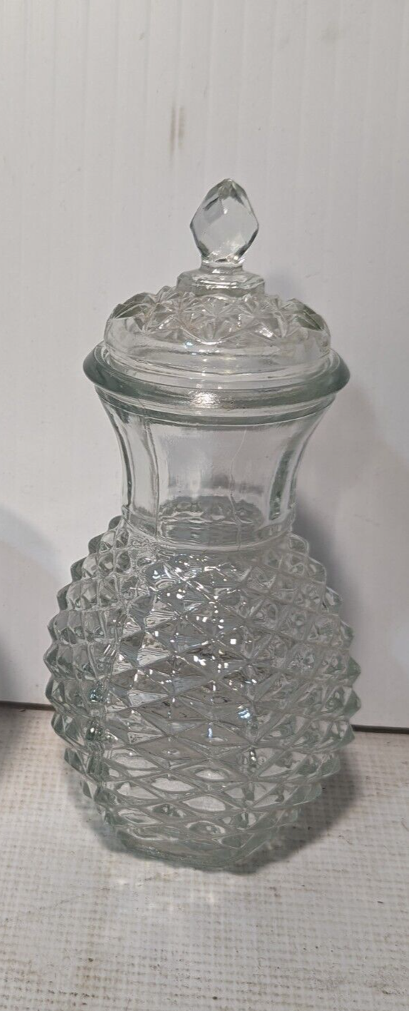 Vintage FTD 1980 Glass Pineapple Diamond Point Bulb Flower Vase - Free Shipping