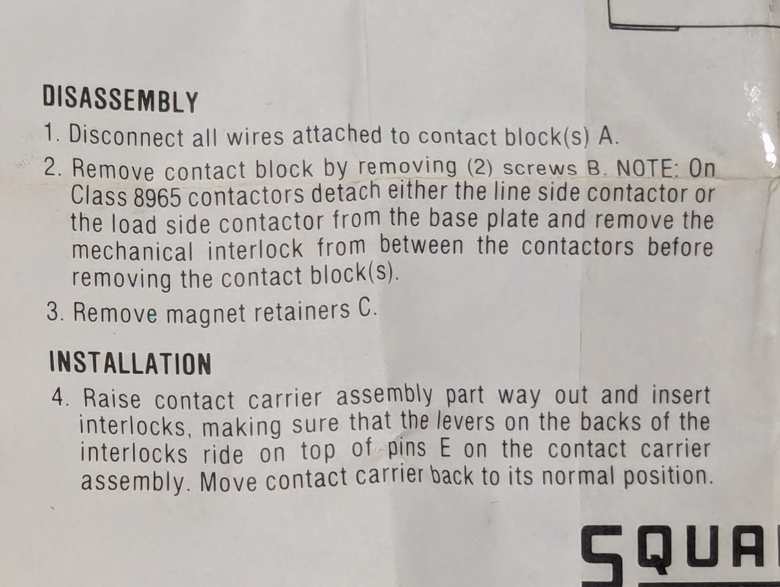 Square D Class 9999 Type R-23 Electrical Interlock N.C. 00537, Slip-On Connector