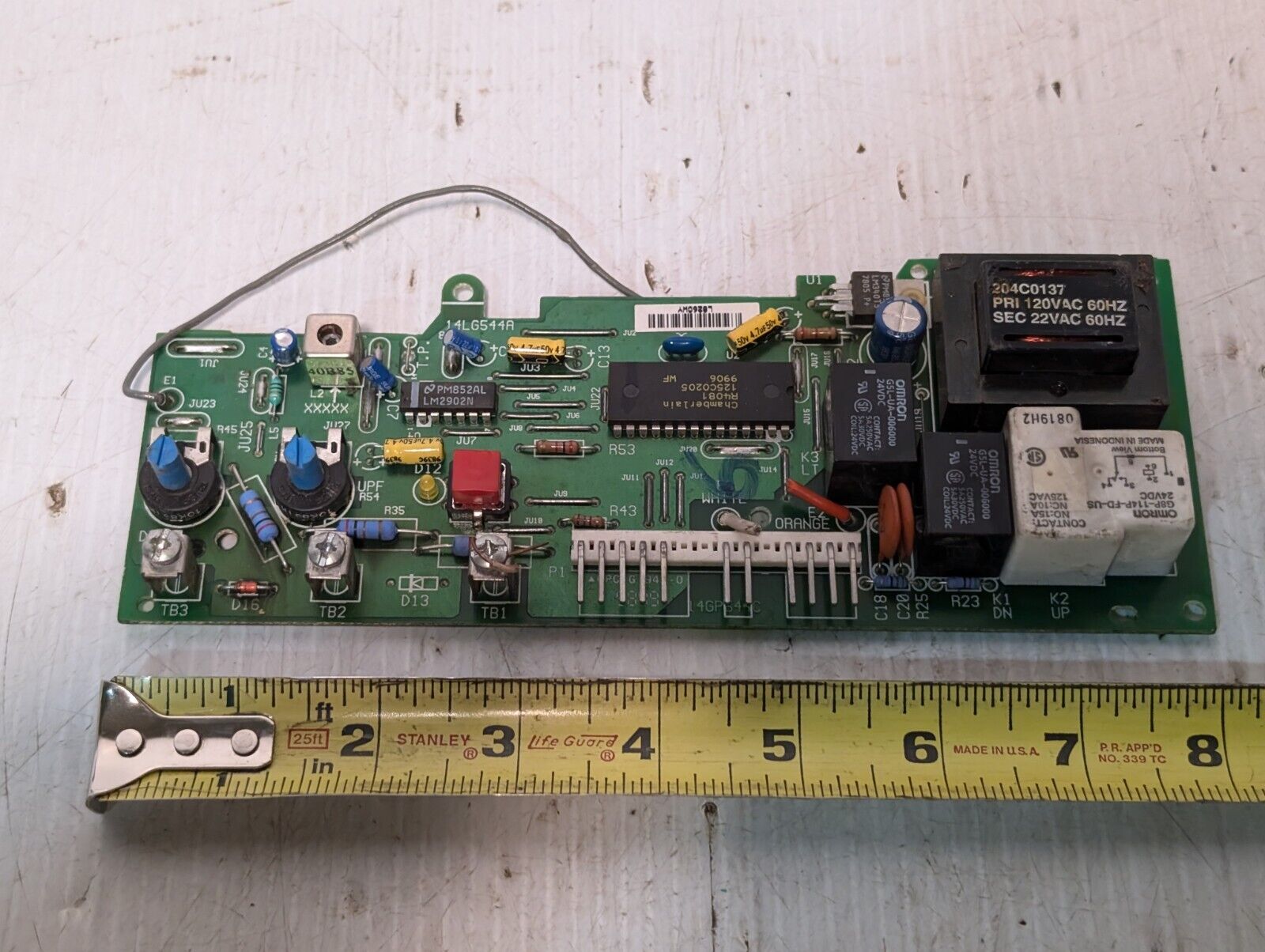 14LG544A Circuit Board w/Many Omron Sensors and PCB Components