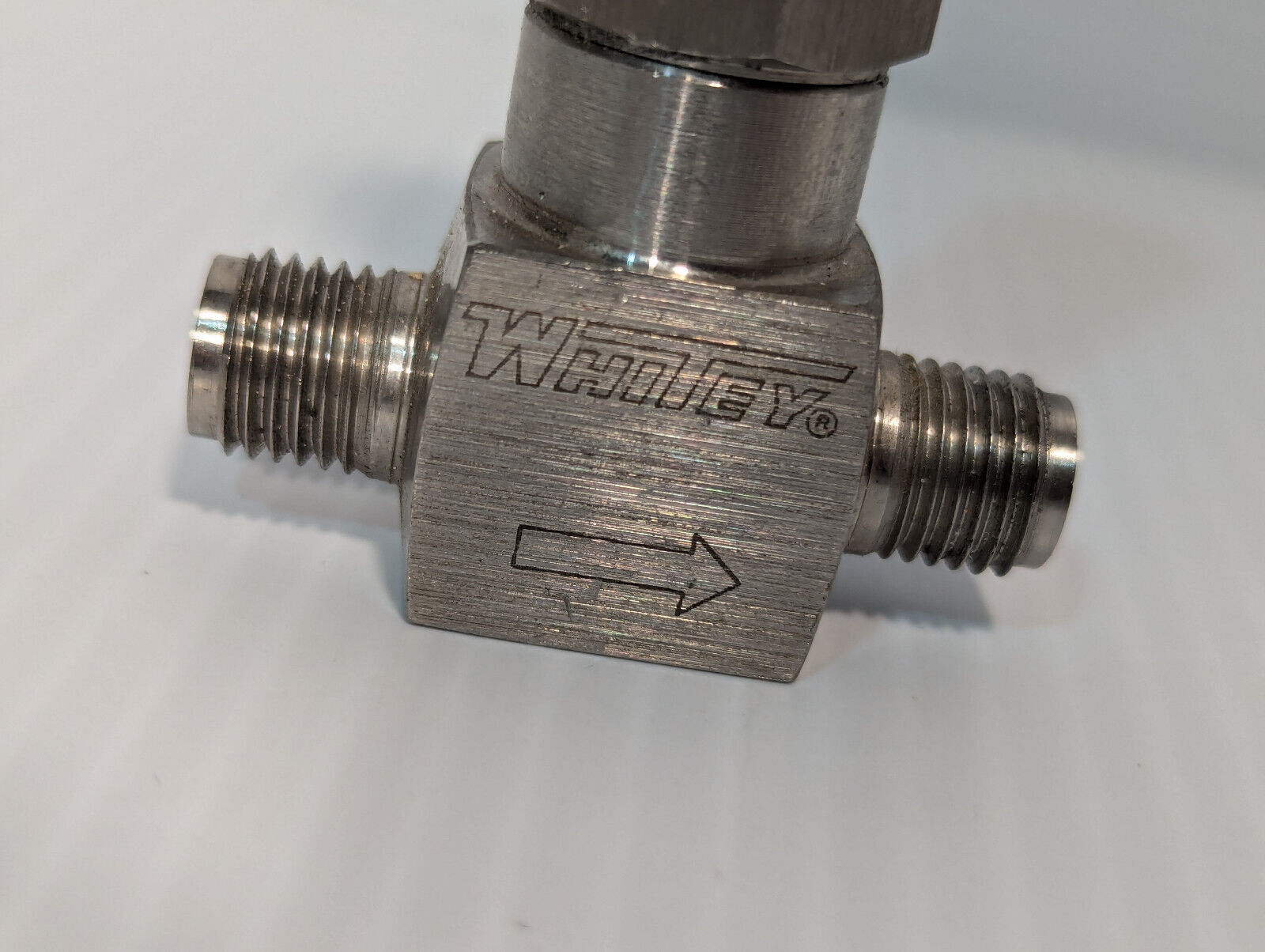 Whitey SS-22RS4 Stainless Steel High Precision Metering Valve, N2 Flow Control