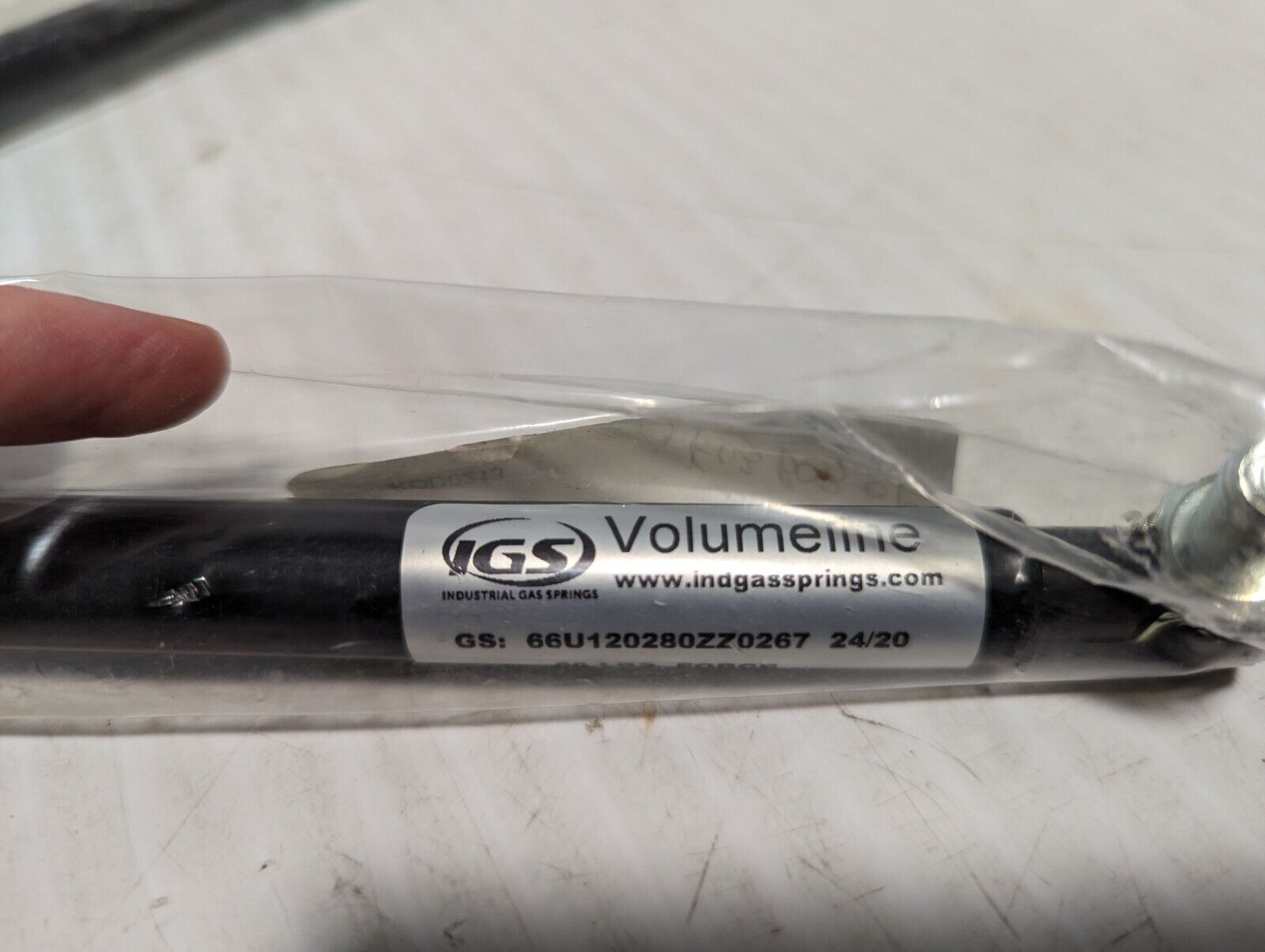 IGS 66Z100058ZZ0200 Volumeline Gas Spring 120mm Stroke, 45 lbs. Force -Free Ship