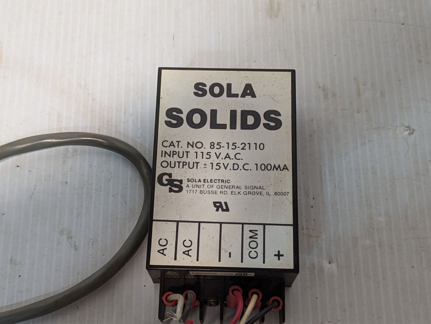 Sola Solids 85-15-2110 Power Supply +/- 15 Vdc 100 Ma - Free Shipping+Returns